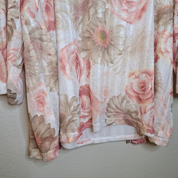 Alfred Dunner Women Combo Top Cardigan With Tank Floral Roses Size Plus 2X - Picture 8 of 9